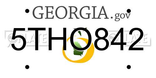 5THO842 Georgia License Plate