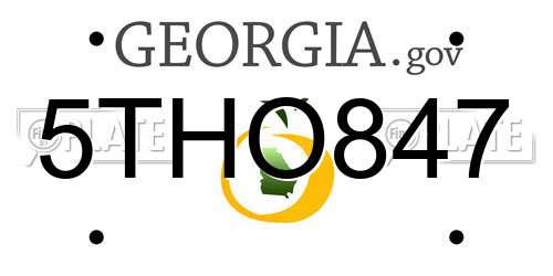 5THO847 Georgia License Plate