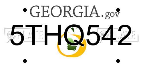 5THQ542 Georgia License Plate