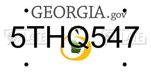 5THQ547 Georgia License Plate