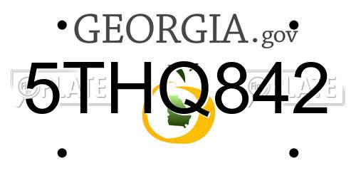 5THQ842 Georgia License Plate