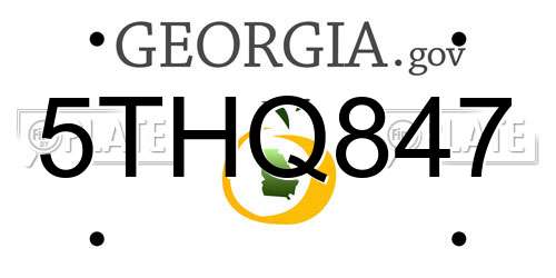 5THQ847 Georgia License Plate