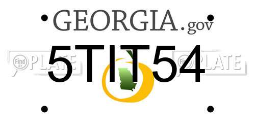 5TIT54 Georgia License Plate