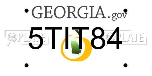 5TIT84 Georgia License Plate
