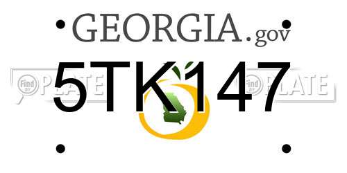 5TK147 Georgia License Plate