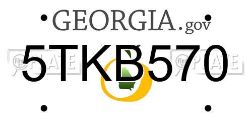 5TKB570 Georgia License Plate