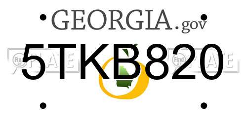 5TKB820 Georgia License Plate