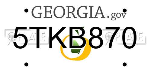 5TKB870 Georgia License Plate