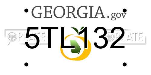 5TL132 Georgia License Plate