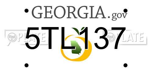 5TL137 Georgia License Plate