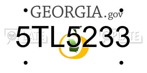 5TL5233 Georgia License Plate