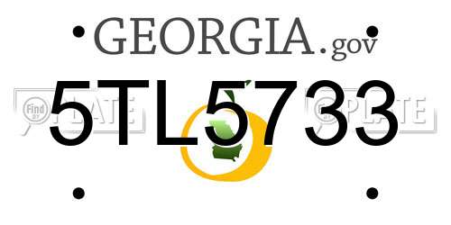 5TL5733 Georgia License Plate