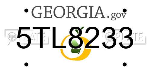 5TL8233 Georgia License Plate