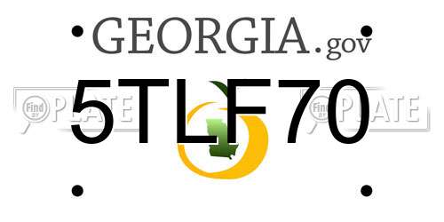 5TLF70 Georgia License Plate