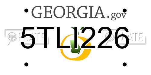 5TLI226 Georgia License Plate