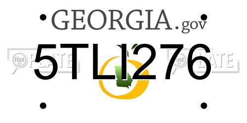 5TLI276 Georgia License Plate