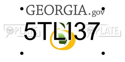5TLI37 Georgia License Plate