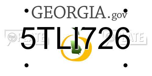 5TLI726 Georgia License Plate