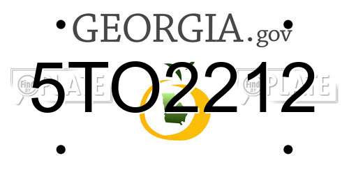5TO2212 Georgia License Plate