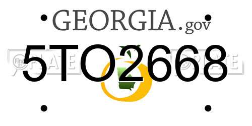 5TO2668 Georgia License Plate