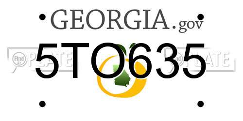 5TO635 Georgia License Plate