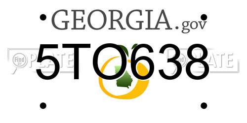 5TO638 Georgia License Plate