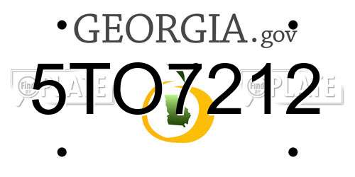 5TO7212 Georgia License Plate