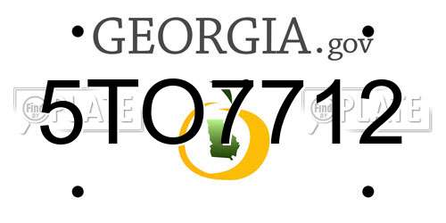 5TO7712 Georgia License Plate