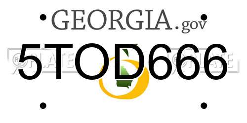 5TOD666 Georgia License Plate
