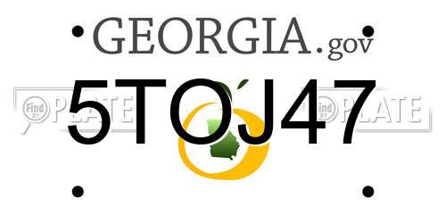 5TOJ47 Georgia License Plate