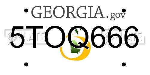5TOQ666 Georgia License Plate