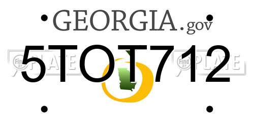 5TOT712 Georgia License Plate