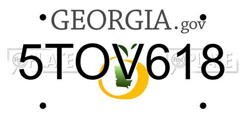 5TOV618 Georgia License Plate