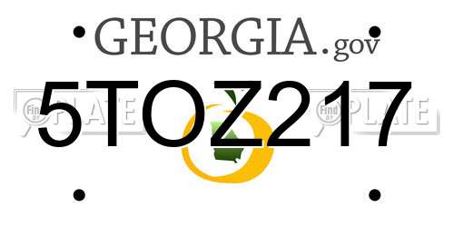 5TOZ217 Georgia License Plate