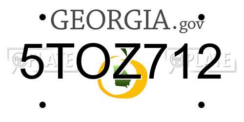 5TOZ712 Georgia License Plate