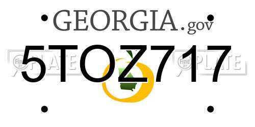 5TOZ717 Georgia License Plate