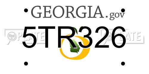 5TR326 Georgia License Plate
