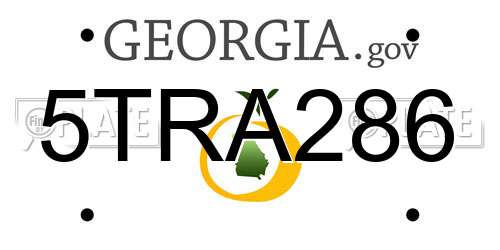 5TRA286 Georgia License Plate