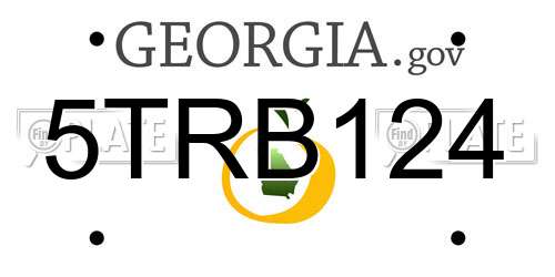 5TRB124 Georgia License Plate