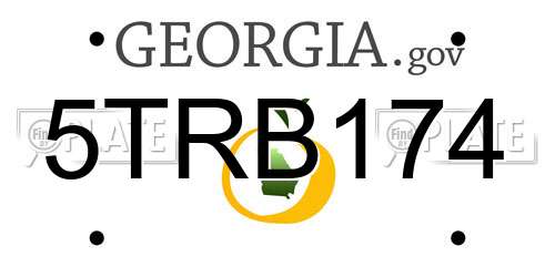 5TRB174 Georgia License Plate