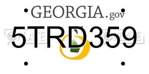 5TRD359 Georgia License Plate