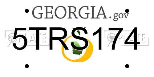 5TRS174 Georgia License Plate