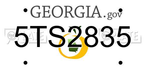 5TS2835 Georgia License Plate