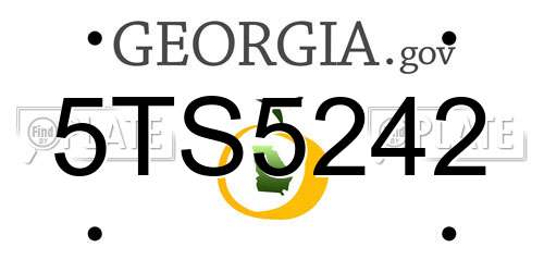 5TS5242 Georgia License Plate