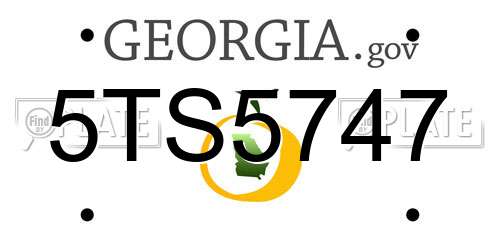 5TS5747 Georgia License Plate