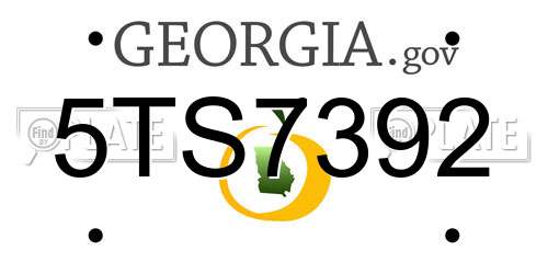 5TS7392 Georgia License Plate