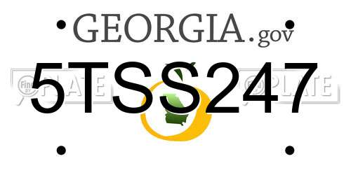 5TSS247 Georgia License Plate