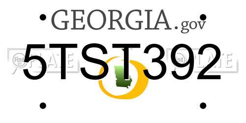 5TST392 Georgia License Plate