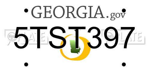 5TST397 Georgia License Plate