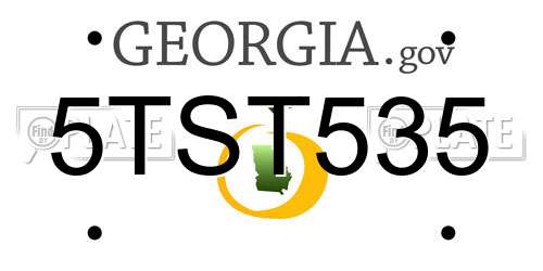 5TST535 Georgia License Plate